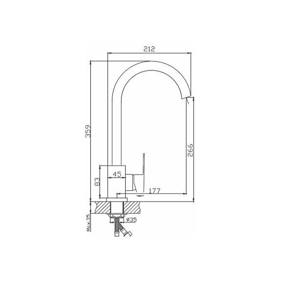 Смеситель для кухни Haiba HB70802, нержавеющая сталь - 2 Смеситель для кухни Haiba HB70802, нержавеющая сталь фото 2