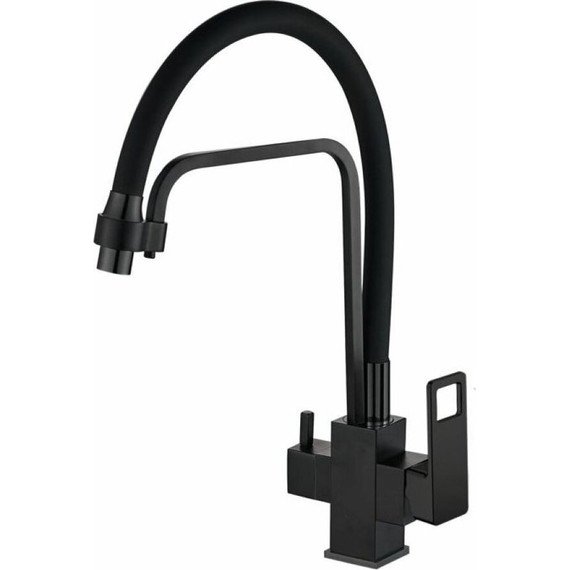 Смеситель для кухни Haiba HB76615-7, чёрный матовый фото 