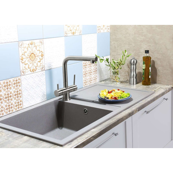 Кухонная мойка Omoikiri Sumi 100-GR 4993565, leningrad grey, Цвет производителя: Leningrad Grey - 2 Кухонная мойка Omoikiri Sumi 100-GR 4993565, leningrad grey, Цвет производителя: Leningrad Grey фото 2