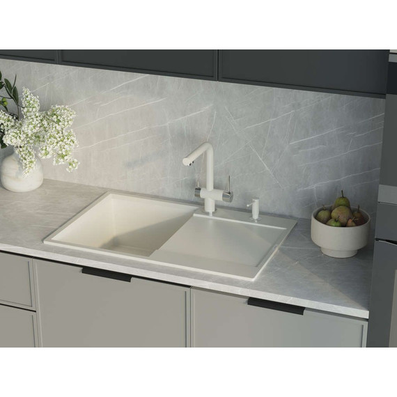 Кухонная мойка Omoikiri Daisen 78T-WH 4993522, белый, Цвет производителя: белый - 3 Кухонная мойка Omoikiri Daisen 78T-WH 4993522, белый, Цвет производителя: белый фото 3