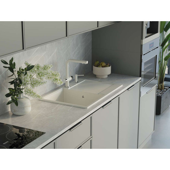 Кухонная мойка Omoikiri Daisen 78T-WH 4993522, белый, Цвет производителя: белый - 4 Кухонная мойка Omoikiri Daisen 78T-WH 4993522, белый, Цвет производителя: белый фото 4