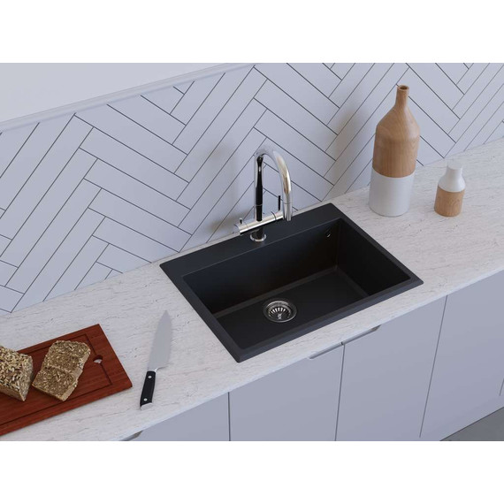 Кухонная мойка Omoikiri Tedori 68-BL 4993964, чёрный, Цвет производителя: чёрный - 2 Кухонная мойка Omoikiri Tedori 68-BL 4993964, чёрный, Цвет производителя: чёрный фото 2