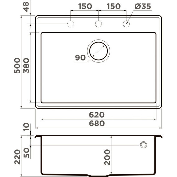 Кухонная мойка Omoikiri Tedori 68-PL 4993971, платина, Цвет производителя: платина - 2 Кухонная мойка Omoikiri Tedori 68-PL 4993971, платина, Цвет производителя: платина фото 2