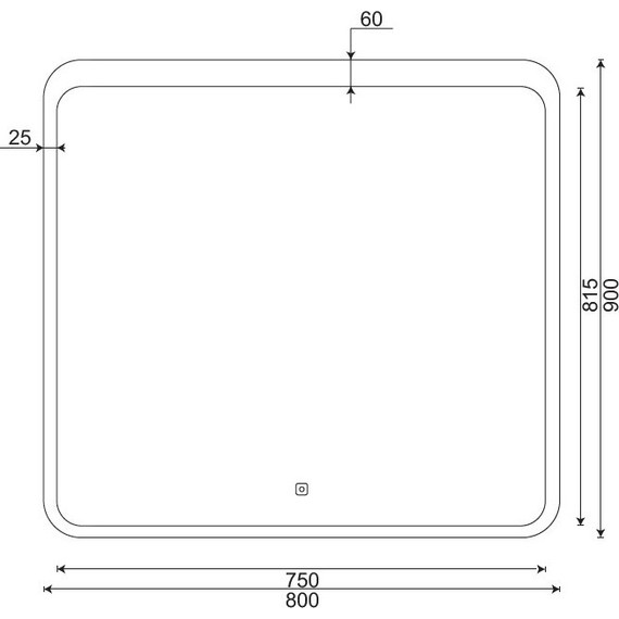 Зеркало Mirsant Air 80 см - 3 Зеркало Mirsant Air 80 см фото 3