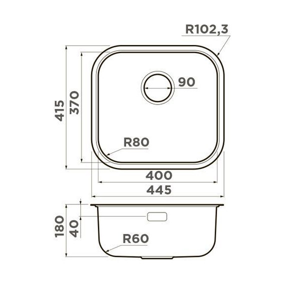 Мойка кухонная Omoikiri Omi 44-U/I-GM (4993191) 0,8 мм, вороненая сталь, Цвет производителя: вороненая сталь фото 2