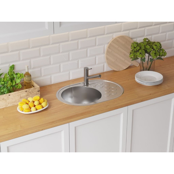 Мойка кухонная Omoikiri Kasumigaura 65-IN (4993727) 0,8 мм, Цвет производителя: нержавеющая сталь - 3 Мойка кухонная Omoikiri Kasumigaura 65-IN (4993727) 0,8 мм, Цвет производителя: нержавеющая сталь фото 3