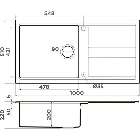 Кухонная мойка Omoikiri Kitagawa 100-WH 4993787, белый, Цвет производителя: белый - 5 Кухонная мойка Omoikiri Kitagawa 100-WH 4993787, белый, Цвет производителя: белый фото 5