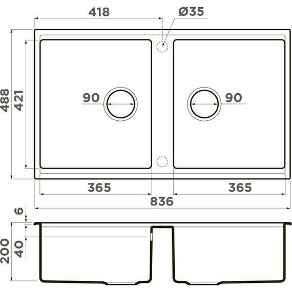 Кухонная мойка Omoikiri Kitagawa 83-2-U-GB 4993811, графит, Цвет производителя: графит - 2 Кухонная мойка Omoikiri Kitagawa 83-2-U-GB 4993811, графит, Цвет производителя: графит фото 2