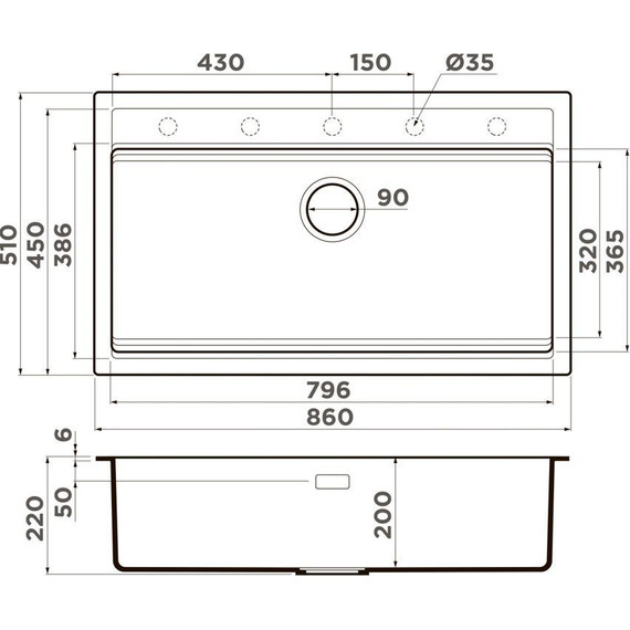 Кухонная мойка Omoikiri Kitagawa 86-LB-WH 4993795, белый, Цвет производителя: белый - 2 Кухонная мойка Omoikiri Kitagawa 86-LB-WH 4993795, белый, Цвет производителя: белый фото 2