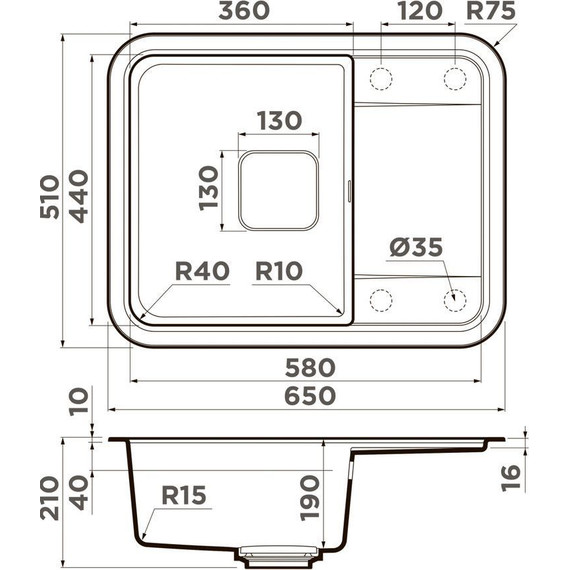 Кухонная мойка Omoikiri Tasogare 65-DC 4993489, тёмный шоколад, Цвет производителя: тёмный шоколад - 2 Кухонная мойка Omoikiri Tasogare 65-DC 4993489, тёмный шоколад, Цвет производителя: тёмный шоколад фото 2