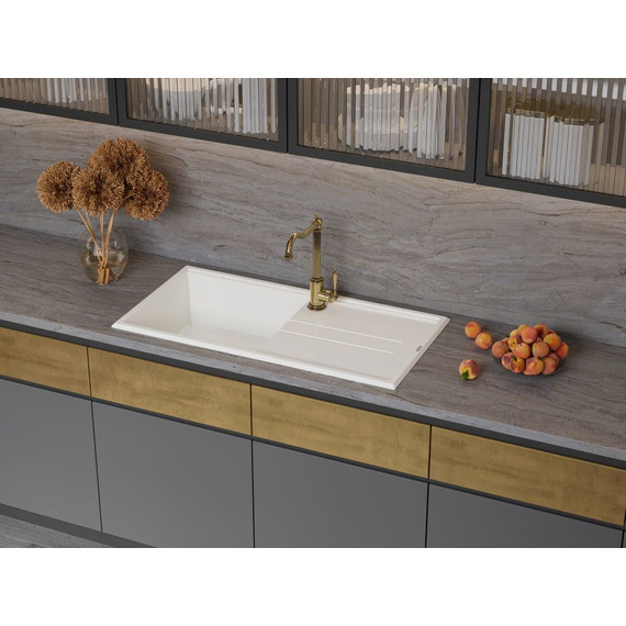 Кухонная мойка Omoikiri Tedori 100-WH 4993919, белый, Цвет производителя: белый - 3 Кухонная мойка Omoikiri Tedori 100-WH 4993919, белый, Цвет производителя: белый фото 3