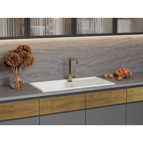 Кухонная мойка Omoikiri Tedori 100-WH 4993919, белый, Цвет производителя: белый - 4 Кухонная мойка Omoikiri Tedori 100-WH 4993919, белый, Цвет производителя: белый фото 4