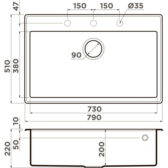 Кухонная мойка Omoikiri Tedori 79-WH 4993951, белый, Цвет производителя: белый - 3 Кухонная мойка Omoikiri Tedori 79-WH 4993951, белый, Цвет производителя: белый фото 3