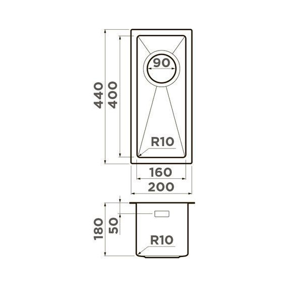 Мойка кухонная Omoikiri Taki 20-U/IF-GM (4973105) 1,2 мм, вороненая сталь, Цвет производителя: вороненая сталь фото 2