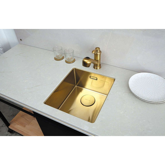 Мойка кухонная Omoikiri Taki 38-U/IF-LG (4973092) 1,2 мм, светлое золото, Цвет производителя: светлое золото фото 3