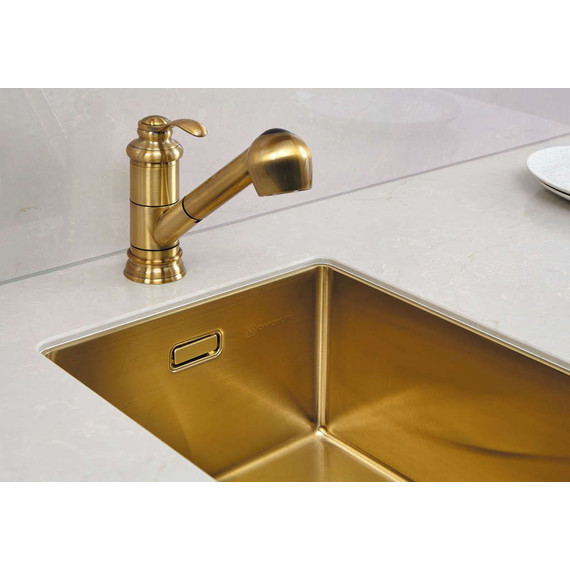 Мойка кухонная Omoikiri Taki 38-U/IF-LG (4973092) 1,2 мм, светлое золото, Цвет производителя: светлое золото фото 4