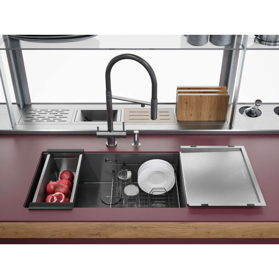 Мойка кухонная Omoikiri Taki 74-U/IF-GM (4993498) 1,2 мм, вороненая сталь, Цвет производителя: вороненая сталь фото 2