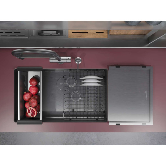 Мойка кухонная Omoikiri Taki 74-U/IF-GM (4993498) 1,2 мм, вороненая сталь, Цвет производителя: вороненая сталь фото 3