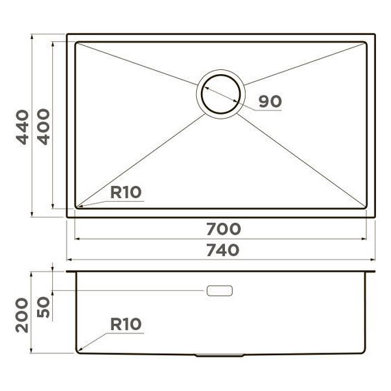 Мойка кухонная Omoikiri Taki 74-U/IF-IN (4993497) 1,2 мм, Цвет производителя: нержавеющая сталь фото 4