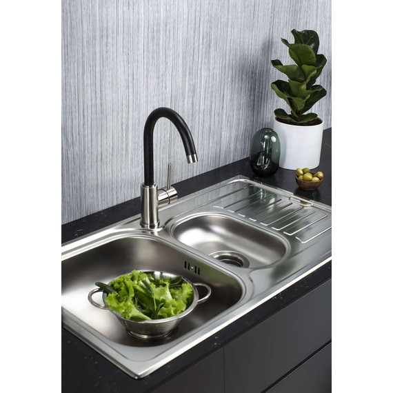 Смеситель для кухни Omoikiri Shinagawa BN-BL 4994252, нержавеющая сталь/чёрный фото 2