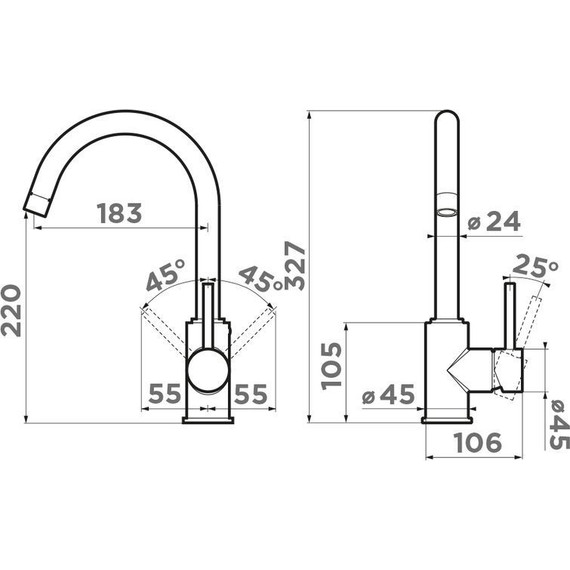 Смеситель для кухни Omoikiri Shinagawa BN-BL 4994252, нержавеющая сталь/чёрный фото 3