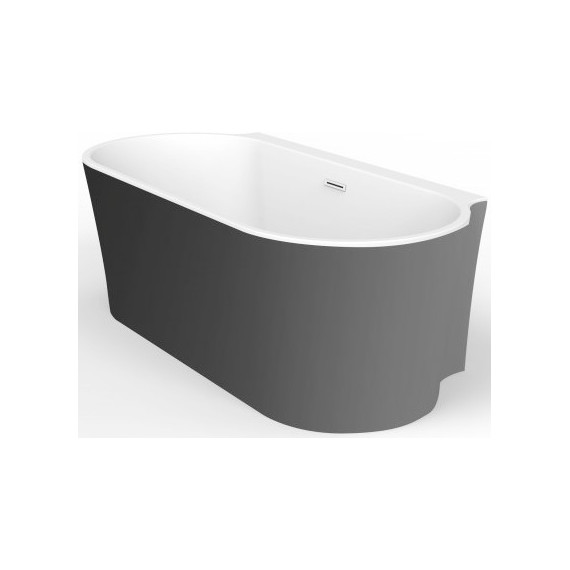 Ванна акриловая BelBagno BB409-1700-800-W/NM 170х80 см, чёрный/белый фото 