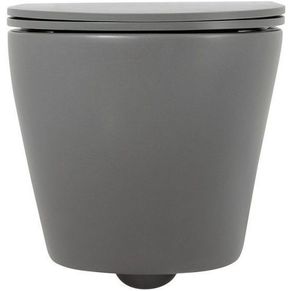 Унитаз подвесной безободковый BelBagno Colorato BB062CHR-GR, серый матовый, Цвет производителя: серый матовый - 4 Унитаз подвесной безободковый BelBagno Colorato BB062CHR-GR, серый матовый, Цвет производителя: серый матовый фото 4