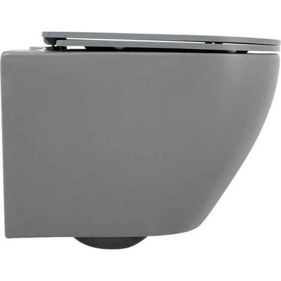 Унитаз подвесной безободковый BelBagno Colorato BB062CHR-GR, серый матовый, Цвет производителя: серый матовый - 7 Унитаз подвесной безободковый BelBagno Colorato BB062CHR-GR, серый матовый, Цвет производителя: серый матовый фото 7