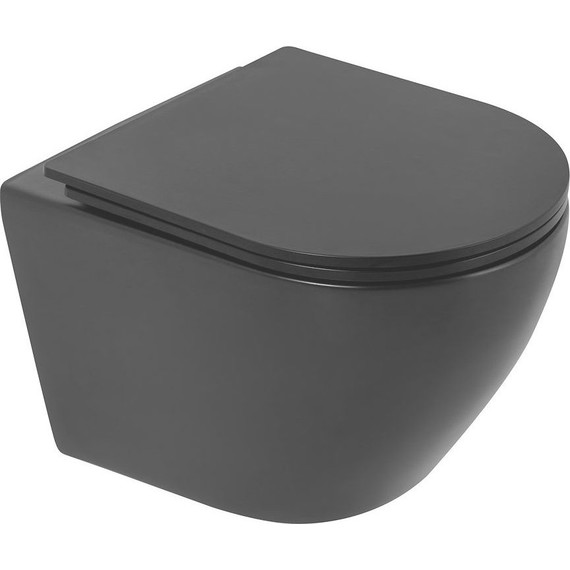 Унитаз подвесной безободковый BelBagno Colorato BB062CHR-MB, чёрный матовый, Цвет производителя: чёрный матовый фото 