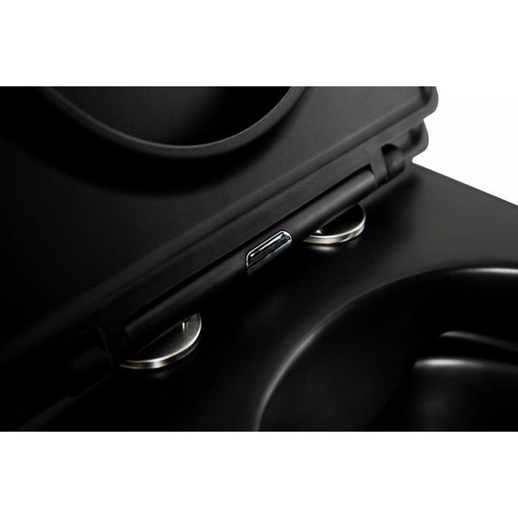 Унитаз подвесной безободковый BelBagno Colorato BB062CHR-MB, чёрный матовый, Цвет производителя: чёрный матовый - 7 Унитаз подвесной безободковый BelBagno Colorato BB062CHR-MB, чёрный матовый, Цвет производителя: чёрный матовый фото 7