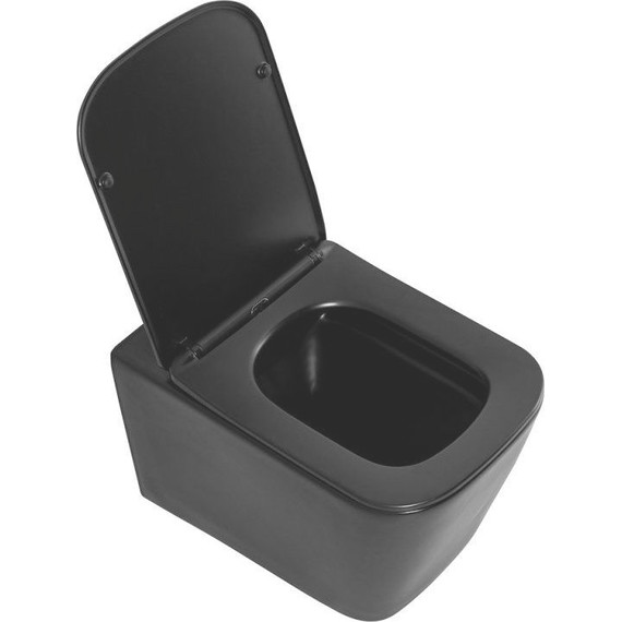 Унитаз подвесной безободковый BelBagno Ardente-C BB3202CHR-MB, чёрный матовый, Цвет производителя: чёрный матовый фото 3