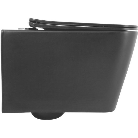 Унитаз подвесной безободковый BelBagno Ardente-C BB3202CHR-MB, чёрный матовый, Цвет производителя: чёрный матовый фото 4