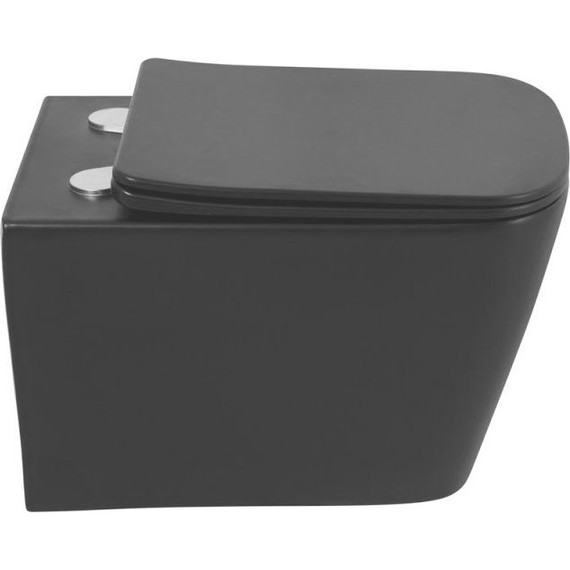 Унитаз подвесной безободковый BelBagno Ardente-C BB3202CHR-MB, чёрный матовый, Цвет производителя: чёрный матовый фото 7