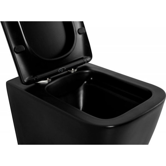 Унитаз подвесной безободковый BelBagno Ardente-C BB3202CHR-MB, чёрный матовый, Цвет производителя: чёрный матовый фото 8