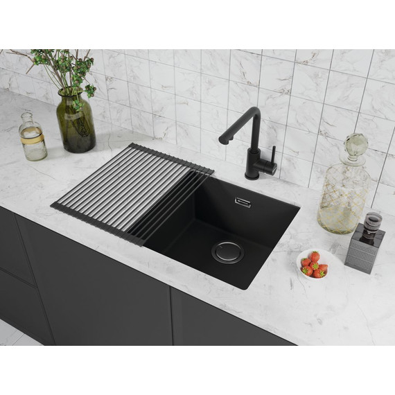 Ролл-мат для кухонной мойки Omoikiri ROLL-01 Silicone-BL 4997006, чёрный фото 2