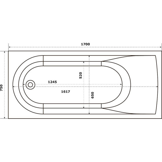 Ванна каменная Bas Афина 170x75 см фото 8