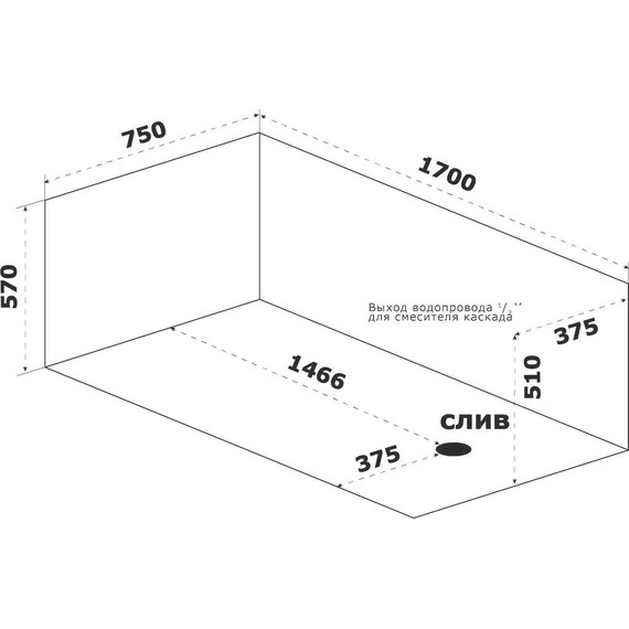 Ванна каменная Bas Афина 170x75 см фото 5