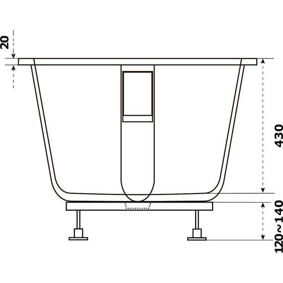 Ванна каменная Bas Афина 170x75 см фото 6