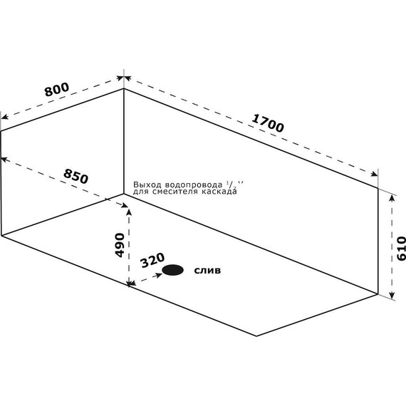 Ванна каменная Bas Венеция 170x80 см, чёрный фото 3