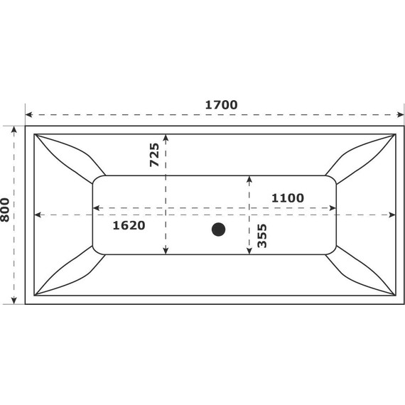 Ванна каменная Bas Мадрид 170x80 см, серый фото 7