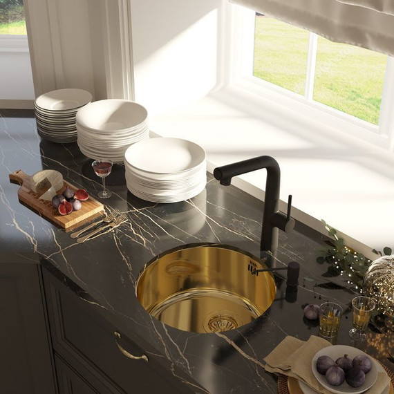 Кухонная мойка Iddis Edifice EDI42B0i77 0,8 мм, золото матовое фото 3