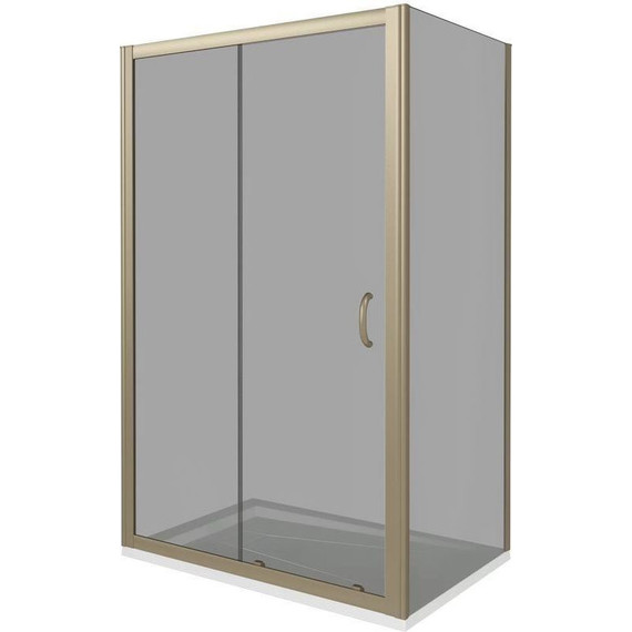 Душевое ограждение Bas Jazz WTW-110-B-BR+SP-90-B-BR 110x90 см, бронза/тонированное фото 