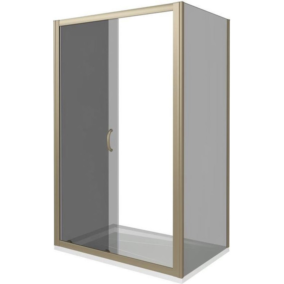 Душевое ограждение Bas Jazz WTW-130-B-BR+SP-90-B-BR 130x90 см, бронза/тонированное фото 2