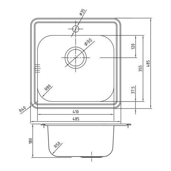 Кухонная мойка Iddis Strit STR48P0i77 0,8 мм, сталь - 3 Кухонная мойка Iddis Strit STR48P0i77 0,8 мм, сталь фото 3