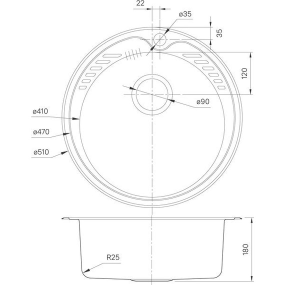 Кухонная мойка Iddis Suno SUN51S0i77 0,8 мм, сатин фото 3
