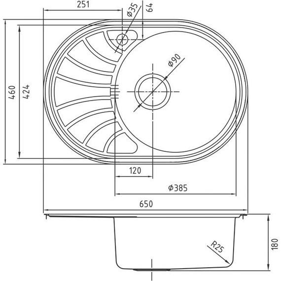 Кухонная мойка Iddis Suno SUN65SRi77 0,8 мм, сталь L - 3 Кухонная мойка Iddis Suno SUN65SRi77 0,8 мм, сталь L фото 3