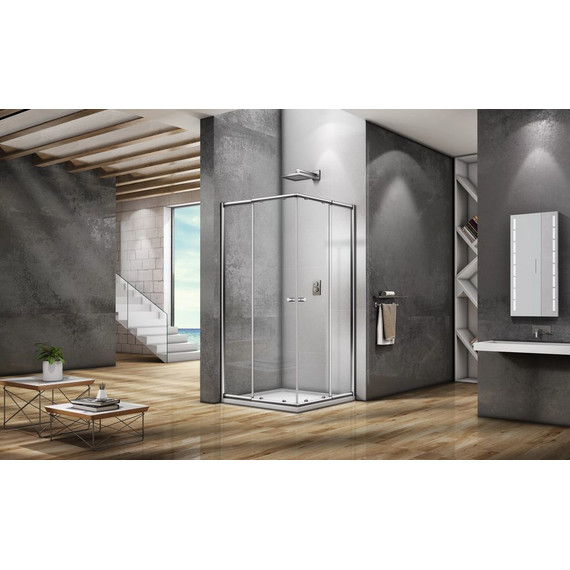 Душевое ограждение Bas Lira CR-100-C-CH 100x100 см, хром/прозрачное - 3 Душевое ограждение Bas Lira CR-100-C-CH 100x100 см, хром/прозрачное фото 3