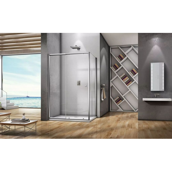 Душевое ограждение Bas Lira WTW-100-C-CH+SP-80-C-CH 100x80 см, хром/прозрачное - 3 Душевое ограждение Bas Lira WTW-100-C-CH+SP-80-C-CH 100x80 см, хром/прозрачное фото 3