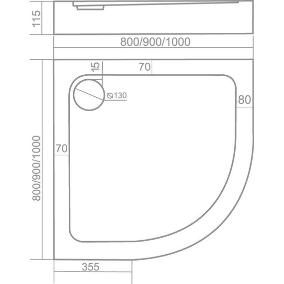 Акриловый поддон Bas Раунд R 80 см - 3 Акриловый поддон Bas Раунд R 80 см фото 3