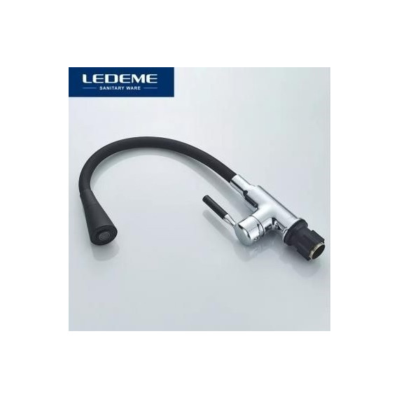Смеситель для кухни Ledeme L4199-2, черный/хром фото 3